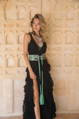 Zanzibar Embroidery Belt Aqua - Jodi Lee