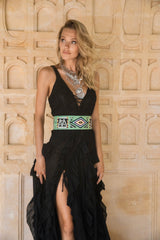 Zanzibar Embroidery Belt Aqua - Jodi Lee