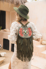 Akaroa Rose Backpack Olive - Jodi Lee