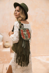 Akaroa Rose Backpack Olive - Jodi Lee