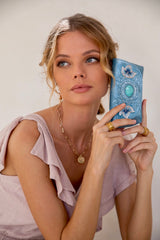 Hula Concho Glasses Case Metallic Denim - Jodi Lee