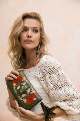 Akaroa Rose Wallet Olive - Jodi Lee