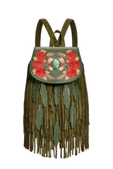 Akaroa Rose Backpack Olive - Jodi Lee