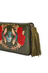 Akaroa Rose Wallet Olive - Jodi Lee