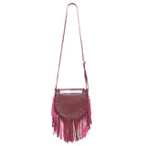 Antheia Fringe Bag Metallic Burgundy - Jodi Lee