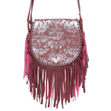 Antheia Fringe Bag Metallic Burgundy - Jodi Lee