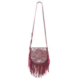 Antheia Fringe Bag Metallic Burgundy - Jodi Lee