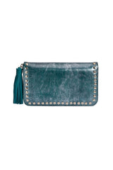 Deus Cut-Out Wallet Metallic Teal - Jodi Lee
