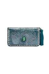 Deus Cut-Out Wallet Metallic Teal - Jodi Lee