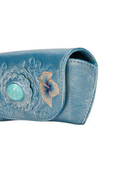 Hula Concho Glasses Case Metallic Denim - Jodi Lee