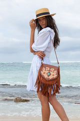 Mini Hula Hibiscus Bag Tobacco - Jodi Lee