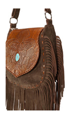 Lushington Fantail Bag (no studs) Antique Medium Brown/Dark Choc - Jodi Lee