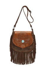 Lushington Fantail Bag (no studs) Antique Medium Brown/Dark Choc - Jodi Lee