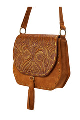 Lyrebird Feather Bag Antique Medium Brown/Dark Tan/Gold - Jodi Lee