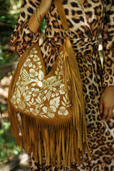 Monterey Embroidery Bag Dark Tan - Jodi Lee