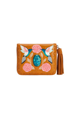 Mini Hummingbird Rose Wallet Antique Tan - Jodi Lee