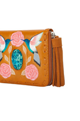Mini Hummingbird Rose Wallet Antique Tan - Jodi Lee