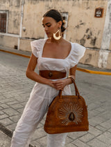 Monterey Feather Belt Antique Medium Brown - Jodi Lee