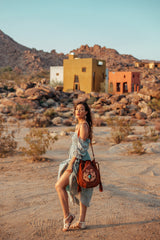 Hula Hibiscus Pouch Bag Rust - Jodi Lee