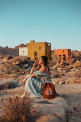 Hula Hibiscus Pouch Bag Rust - Jodi Lee