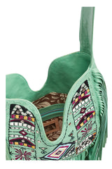 Zanzibar Embroidery Bag Aqua - Jodi Lee