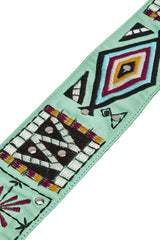 Zanzibar Embroidery Belt Aqua - Jodi Lee