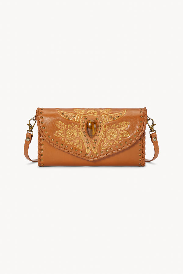 Akaroa Sunflower Wallet Camel/Gold (SAMPLE SALE) - Jodi Lee