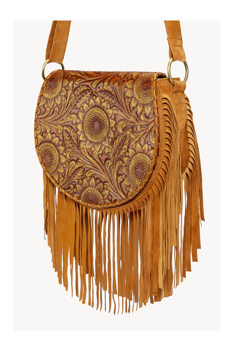 Anahita Sunflower Bag Antique Medium Brown/Gold/Dark Tan - Jodi Lee