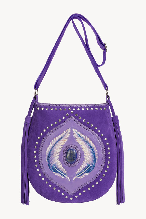 Angel Feather Pouch Bag Bright Purple/Silver - Jodi Lee
