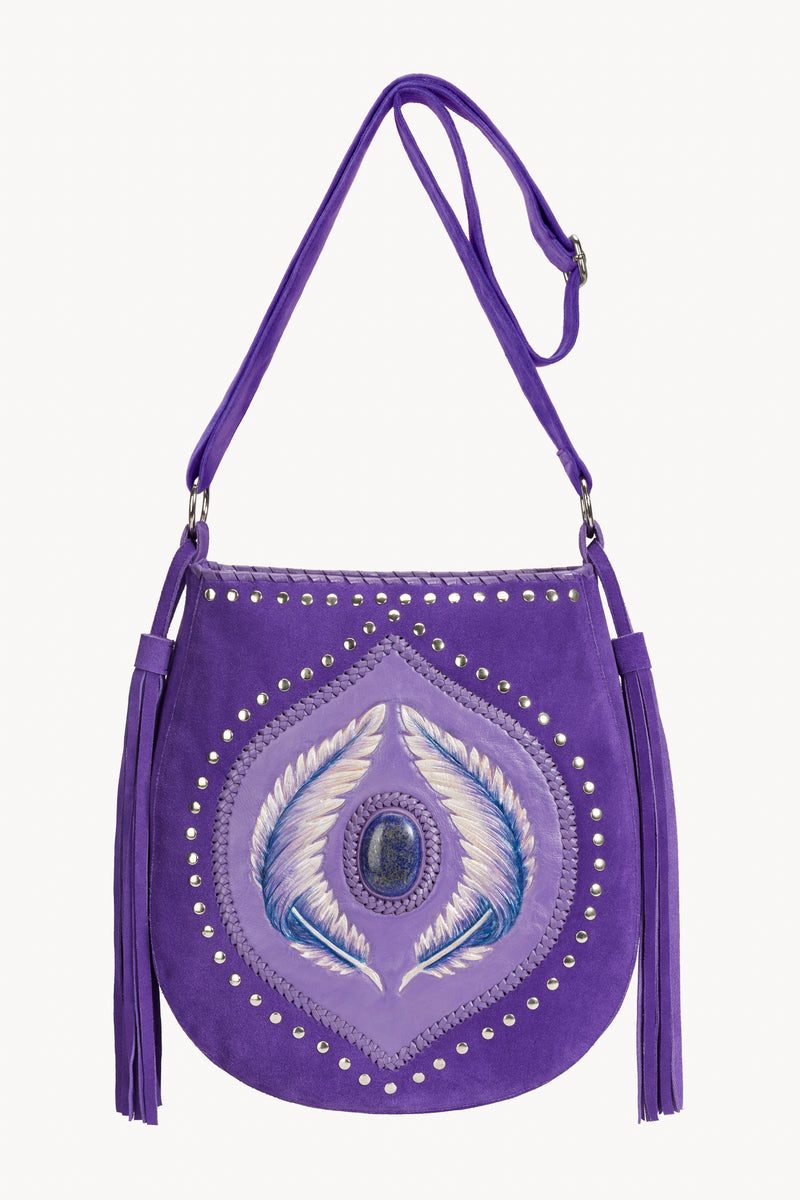 Angel Feather Pouch Bag Bright Purple/Silver - Jodi Lee