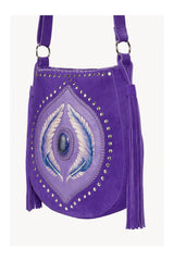 Angel Feather Pouch Bag Bright Purple/Silver - Jodi Lee