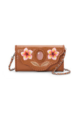 Aloha Frangipani Wallet Antique Tan