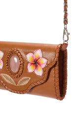 Aloha Frangipani Wallet Antique Tan