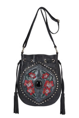 Aloha Hibiscus Pouch Bag Black