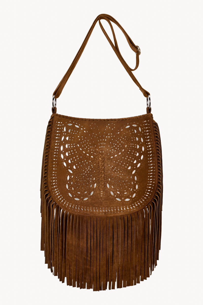 California Sister Butterfly Bag Whiskey/Silver - Jodi Lee