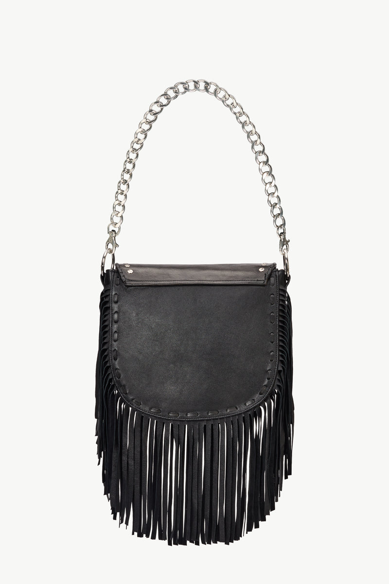 Charm Fringe Bag Black Jodi Lee