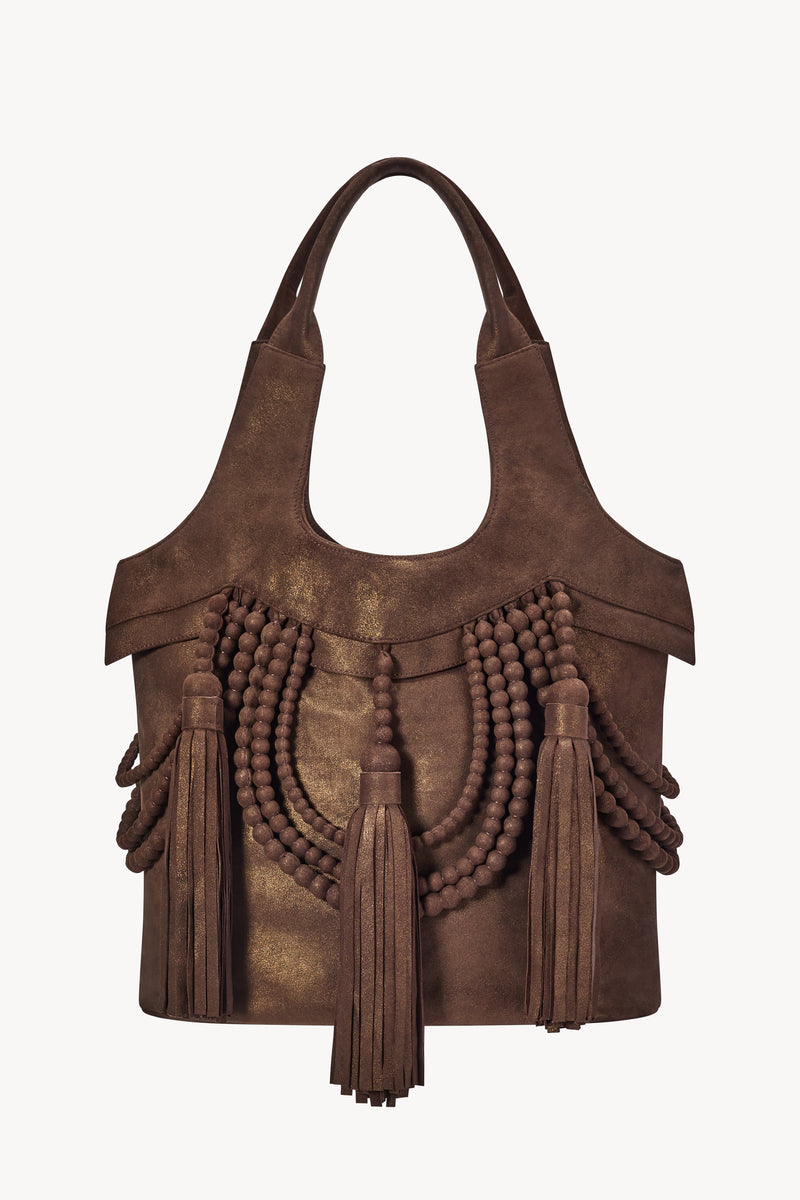 Daisy Tote Bag Metallic Brown
