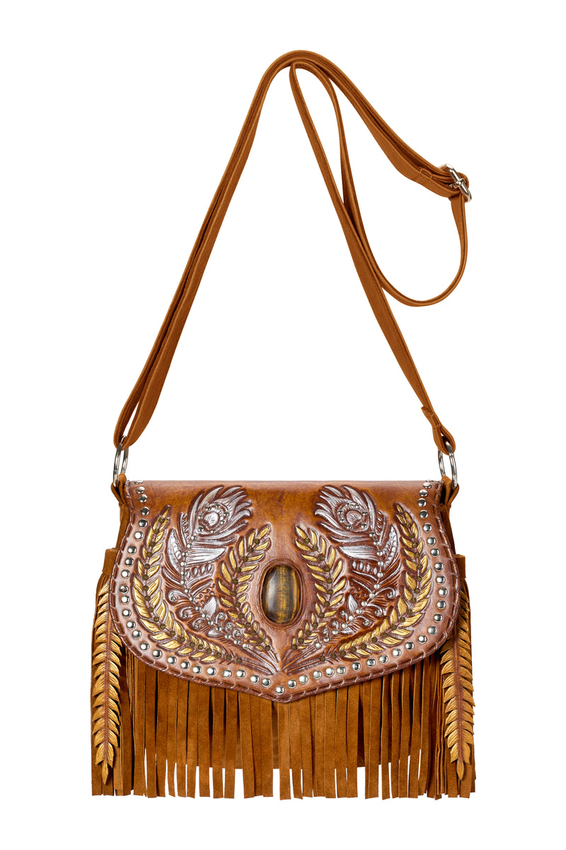 Lost Bird Feather Bag Antique Medium/Dark Tan - Jodi Lee