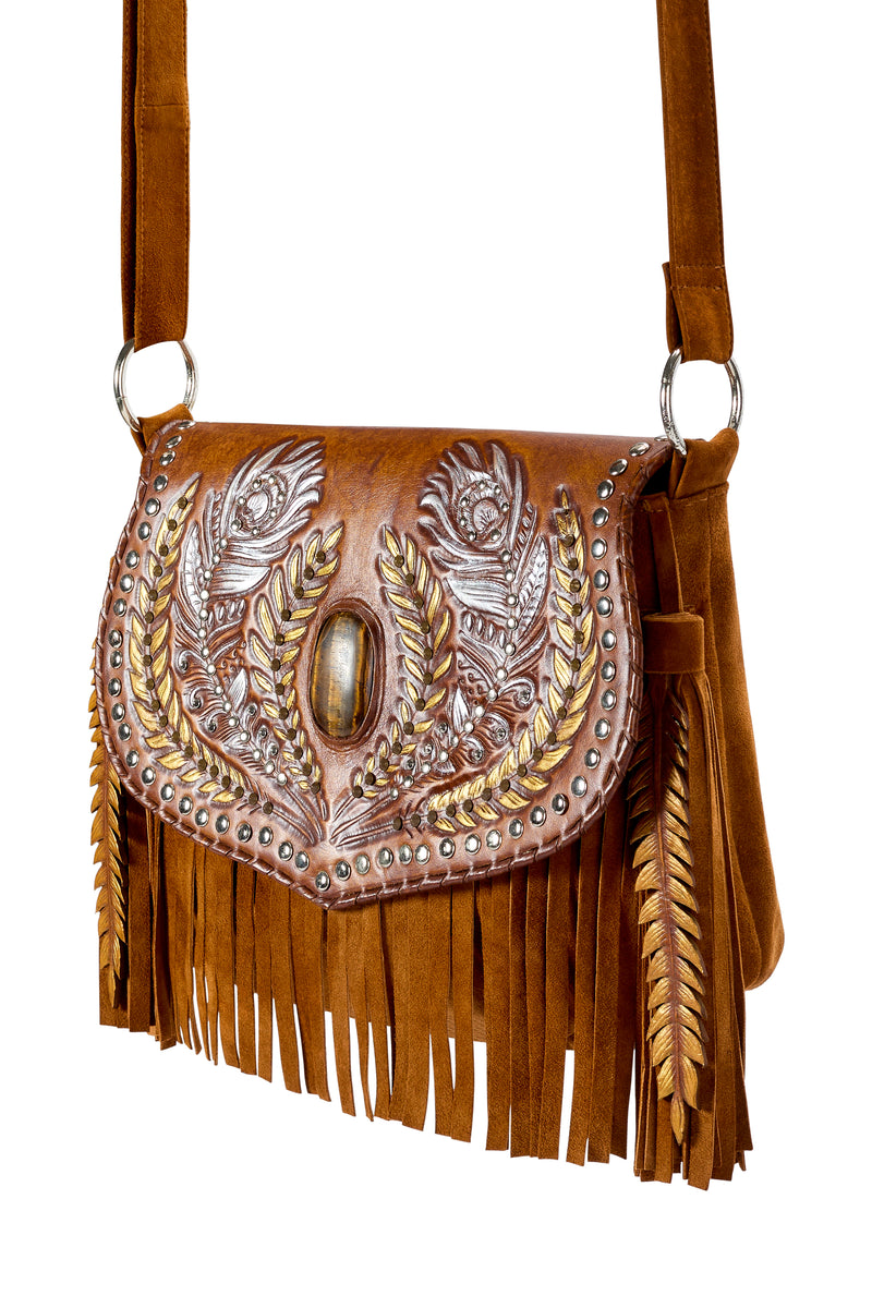Lost Bird Feather Bag Antique Medium/Dark Tan - Jodi Lee