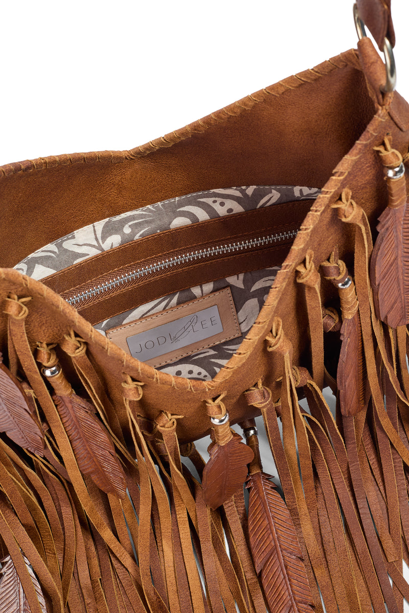 Mini Pocahontes Feather Bag Antique Medium Brown - Jodi Lee