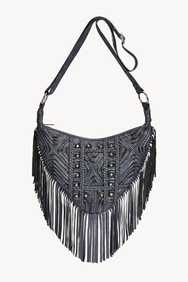 Mini Aztec Maze Bag Metallic Charcoal