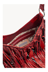 Mini Pocahontes Feather Bag Metallic Red