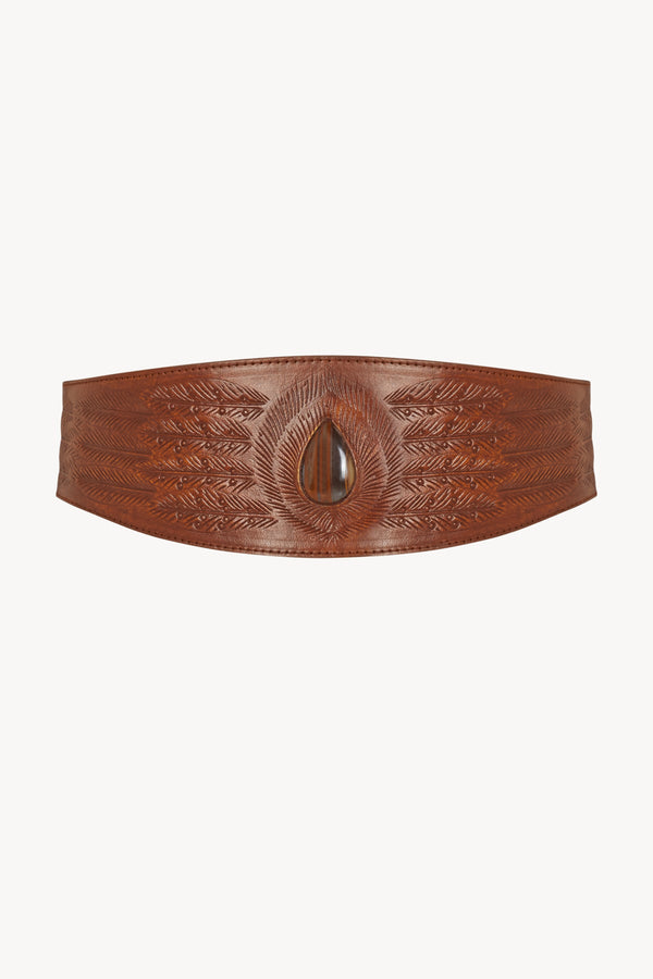 Monterey Feather Belt Antique Medium Brown - Jodi Lee