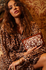 Monterey Embroidery Purse Tobacco (SAMPLE SALE) - Jodi Lee