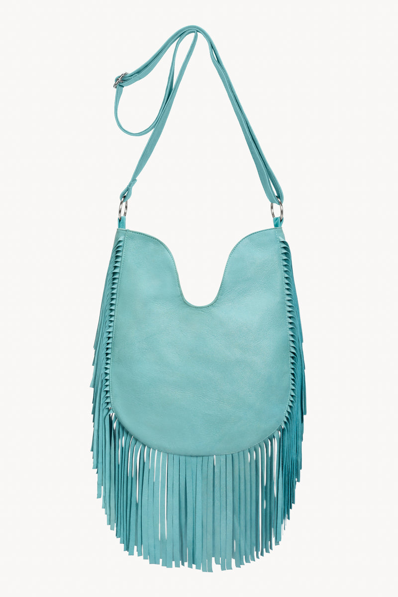 Owl Rose Fringe Bag Pale Blue/Silver - Jodi Lee