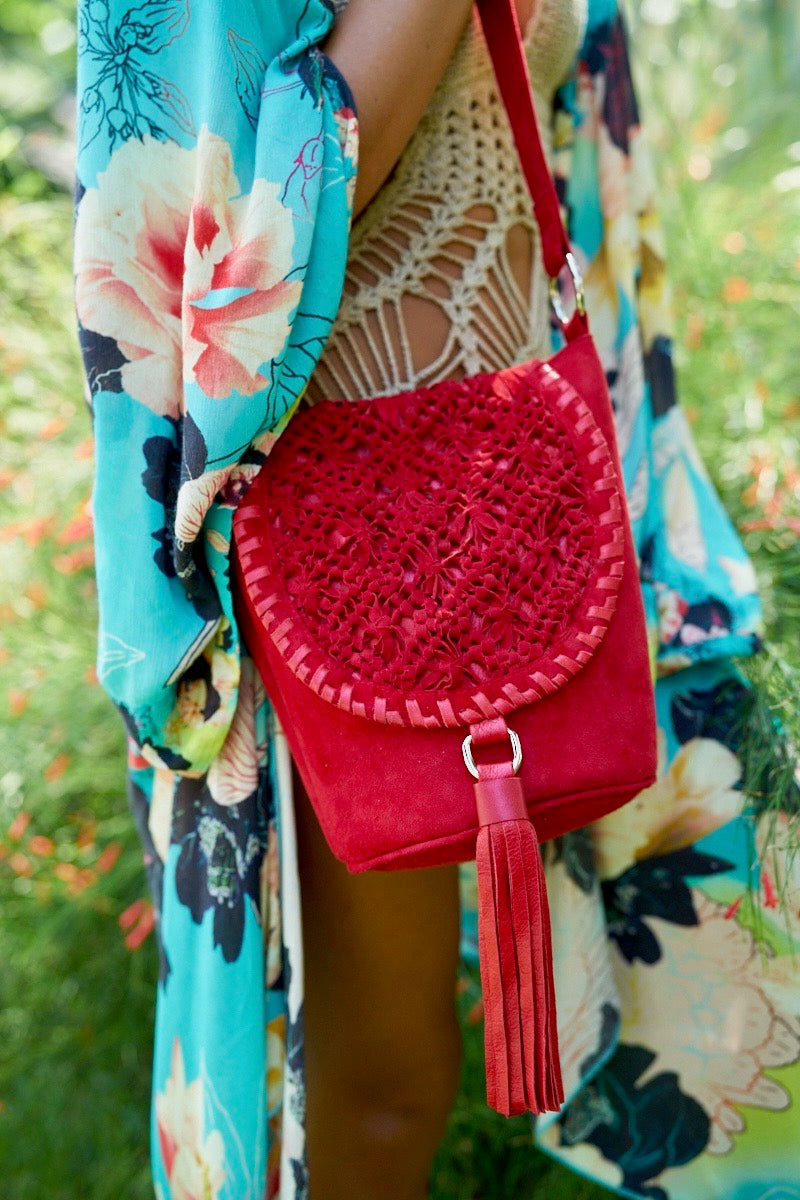 Positano Bucket Bag Ruby Red (SAMPLE SALE) - Jodi Lee