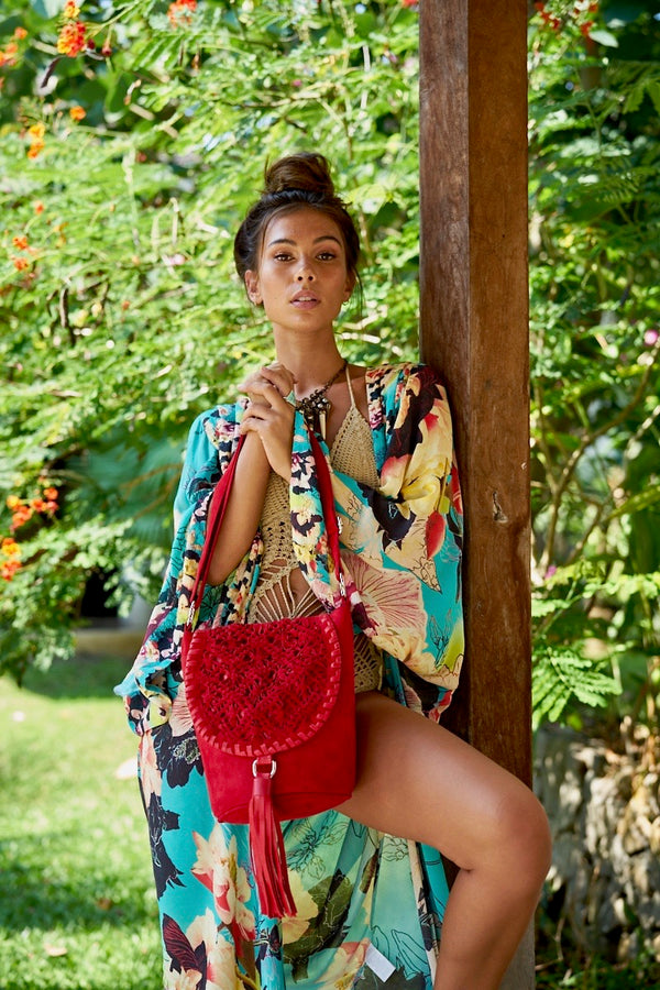 Positano Bucket Bag Ruby Red (SAMPLE SALE) - Jodi Lee