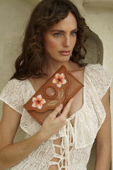 Aloha Frangipani Wallet Antique Tan