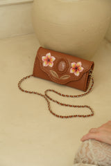 Aloha Frangipani Wallet Antique Tan