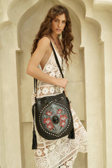 Aloha Hibiscus Pouch Bag Black